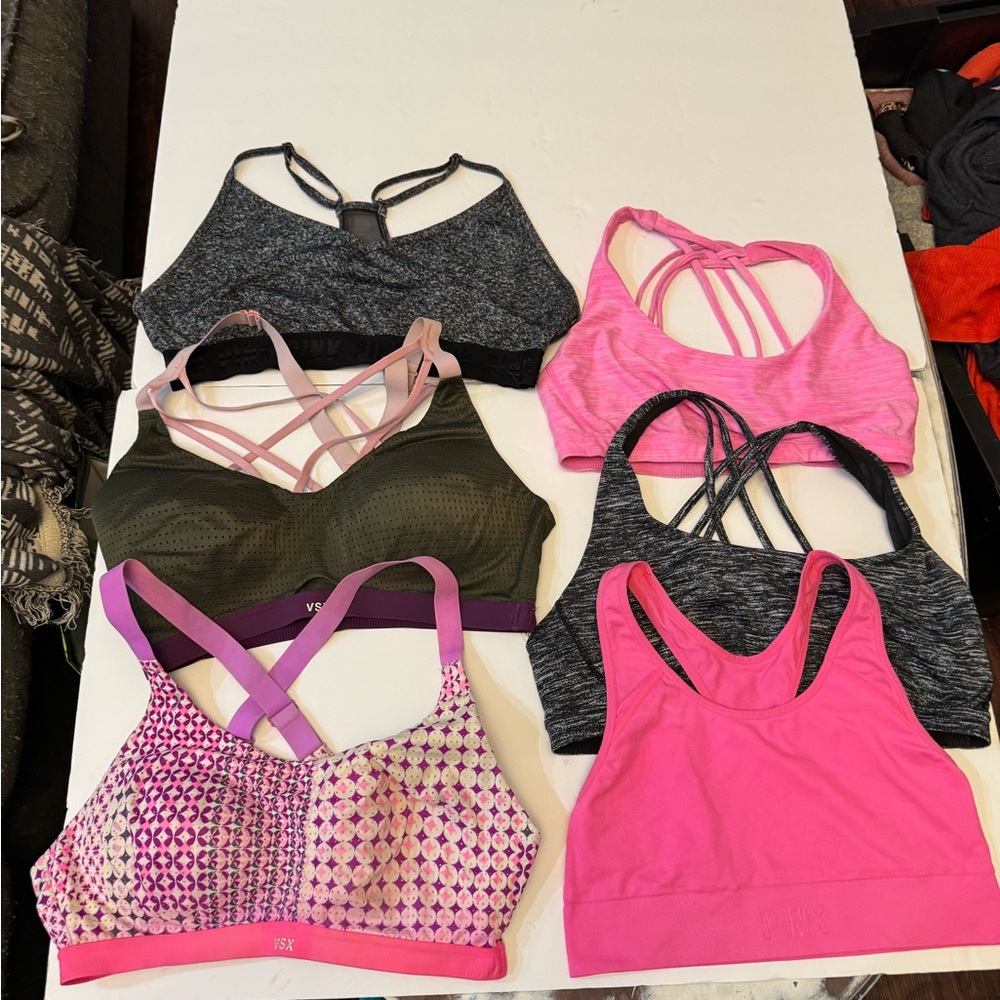 Stylish Women's Sports Bra Set - Pink, Black, Gray